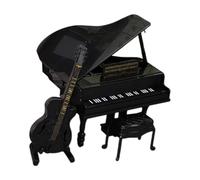 Jouet modèle de piano, modèle de piano - Jouet éducatif Tabouret miniature Modèle de piano | Décoration exquise de maison miniature sécurisée, modèle d'instrument de musique pour Action de Graci