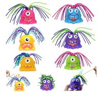 Jouet monstre amusant pour tirer les cheveux, 6 pièces, dessin animé, jouet anti-stress, différents sons, cris de stress, mignon, Fidget, cris, nouveauté, jouets pour enfants, adolescents, adultes