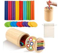 Jouet Montessori 2 en 1 à partir de 1, 2, 3 ans, jouet sensoriel en bois, jeu de tri et d'empilement, jouet en bois, jeu d'encastrement, jeu de tri de couleurs et de formes, jouet pour enfants, jeux