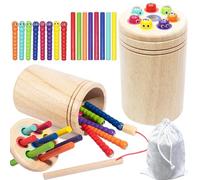 Jouet Montessori en Bois, 2 en 1 Jouet De Tri, Apprendre Couleurs et Formes, Jouets Montessori Bois Forme Trier, Jeu Educatif avec Sac de Rangement, Cadeau Éducatif Sensoriel