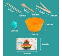 Jouet Montessori En Bois Pour Enfants, Perles, Mouvements De La Main Avec Baguettes, Jeu D'apprentissage Précoce, Amusant, Stimule L'imagination