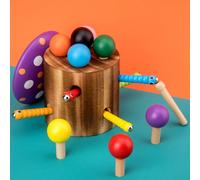 Jouet Montessori Pour Bébé 6m +, Jeu Magnétique Attrapant Les Vers, Entraînement De La Motricité Fine, Stimulation De La Main, Coordination ¿Il-Main