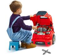 Jouet moteur VEVOR, 60 pièces, kit de réparation automobile pour enfants, avec pièces détachables, lumières & bruits, volant & klaxon, kit d'atelier de mécanique