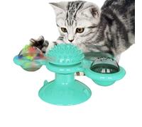 Jouet moulin à vent pour chat, plateau tournant interactif, griffoir rotatif, design de lumière LED, support à ventouse, pour chats d'intérieur