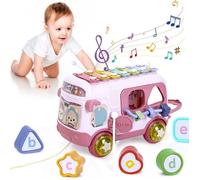 Jouet Musical Bébé Bus avec Xylophone AMOUNE - Arc-en-ciel - 24 mois - 2 ans