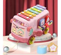 Jouet musical bébé bus avec xylophone - XVX - Arc-en-ciel - Pour 24 mois à 2 ans table d activité