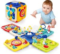 Jouet musical Bébé de 1-4 ans, 6 en 1 Jouet Montessori Cube d'activité Bébé, jouets éducatifs de développement précoce Cadeau Noël