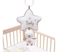 Jouet Musical Bébé - Hochet Lapin Accrochable pour Poussette | Peluche Éducative avec Boîte à Musique Berceuse pour Poussette Landau et Berceau