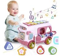 Jouet Musical Bébé,jouet de Bus avec xylophone, Cadeau éducatifs Interactifs pour Petite Enfance,Jouets d'activité Bébé