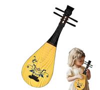 Jouet musical classique Pipa - Luth d'introduction à 4 cordes pour les tout-petits, instrument d'apprentissage de la sensibilisation culturelle, jouet à plumer à tension douce pour le développement se