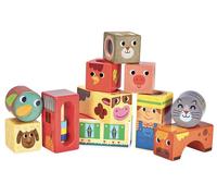 Hochets en bois sensoriel 11 Cubes sonores de la Ferme Vilac® -