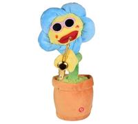 Jouet musical de - Fleur en peluche dansante, fleur lumineuse LED, 80 chansons de mélodie, jouet interactif cadeau d'anniversaire, fleur de saxophone musical, plaisir d'apprentissage doux