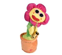 Jouet musical de - Fleur en peluche dansante, fleur lumineuse LED, 80 chansons de mélodie, jouet interactif cadeau d'anniversaire, fleur de saxophone musical, plaisir d'apprentissage doux