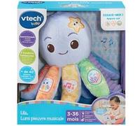 VTech - Lila, Lumi Pieuvre Musicale, Peluche à Câliner Interactive et Musicale, Jouet d'Éveil Sensoriel, Chansons et Sons de l'Océan, Cadeau de Naissance Bébé Dès 3 Mois - Contenu en Français