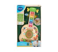 VTech - Ma Guitare Lumi Magique, Instrument de Musique Partiellement en Bois, Guitare Acoustique et Électrique, Jeu d'Éveil Musical et de Motricité Fine, Cadeau Bébé Dès 18 Mois - Contenu en Français