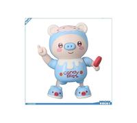 Jouet musical électronique Ashata Cochon dansant (rose) Jouet cochon dansant interactif avec jeu de talkie-walkie lumineux (bleu)