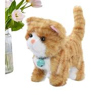 Jouet musical en peluche pour chat - Jouet électrique en peluche pour chat de 17 x 10 x 18 cm, jeu de simulation interactif de 17 cm, chats électriques qui remuent la queue, apaisant, adorable pour le