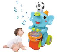 Jouet Musical Enfant Jouet d'éléphant tambourinateur avec Musique et lumières Jouets Rampants Jouet d'activité Cadeaux Enfant