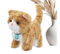 Jouet musical pour chats en peluche - Interactif de 7 pouces, chat musical parlant, marche, éclairage, jouet pour chanter, 12 chansons, animal domestique électronique Coinvo
