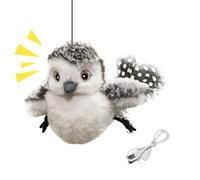 Jouet Oiseau interactif Chouette des neiges - Oiseau interactif qui gazouille 12 x 10 x 7 cm, Jouet amusant pour soulager l'ennui pour chats, Design léger et sûr | jouet d'oiseaux facile