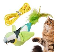 Jouet Oiseau Pour Chats - Animal Volant Réaliste Avec Gazouillis | avec Corde Jouet Interactif Pour Chat | Pour Pratique D'Instinct Entraînement D'Agilité Recherche De Nourriture Gestion Du Poids
