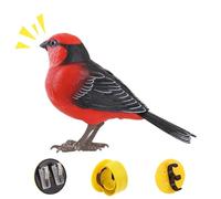 Jouet Oiseau Simulé - Perroquet Parlant Interactif, Jouet Oiseau Électronique Avec Gazouillis, Rotation Tête Et Contrôle Vocal, Animal De Compagnie Électrique Mignon De Bureau, ABS+PC, 13.5x9cm, Néces