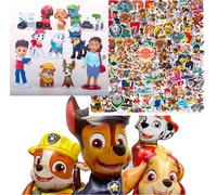 Jouet - PAT PATROUILLE - Lot anniversaire - 12 figurines - 4 ballons hélium - Autocollants waterproof