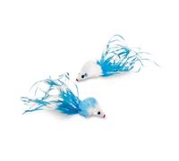 Jouet peluche pour chat souris avec plume, herbe à chat Nobby Pet Bleu 5 cm
