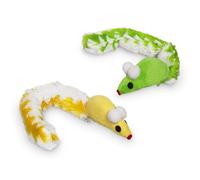 Jouet peluche pour chat souris avec queue en peluche, herbe à chat Nobby Pet Jaune 7 cm