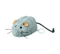 Trixie Jouet pour chat Souris remuante à remonter en peluche avec herbe à chat stimulant le jeu gris