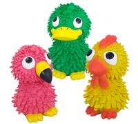 Jouet peluche pour chien Nobby Pet Latex Flamingo, Hähnchen Und Ente Multicolore 12x13 cm