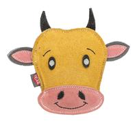 Jouet peluche pour chien vache en cuir Trixie Jaune 17 cm