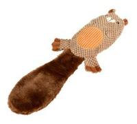 Jouet Peluche Sonore pour Chien "Castor" 55cm Marron Marron G