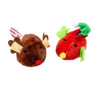 Jouet peluche souris pour chat Duvoplus X-Mas Silky Multicolore 13x10,5x9 cm