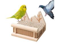 Jouet perchoir en bois 9.7x8.7x7.5 cm Accessoire pour construire, ronger, former, jouer | Fourniture de cage intérieure extérieure pour fourrage naturel