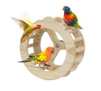 Jouet Perchoir en Bois pour Oiseaux | Support Rotatif pour Cage À Oiseaux en 24,5 X 24,5 X 12,5 Cm | Roue d'exercice en Bois, Jouet Interactif pour Animaux De Compagnie, Conure, Perruche, Insépar