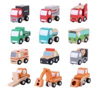 Jouet - Petites Voitures - Bois - 12 pièces - Cadeau Éducatif