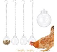 Jouet Picorage Poulet Pour Enclos Extérieur Anti-Obésité(4pcs) | Plastique résistant aux intempéries, construction pour durable, sûr pour les oiseaux, usage extérieur
