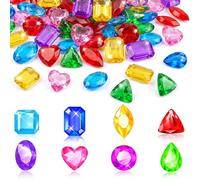 Jouet Pierres Precieuses, 100 PCS Jouet Diamant pour Enfants, Diamant Jouets Trésor, Gemmes de Plongée Colorés,Chasse au Tresor Enfant Gemmes pour Fêtes à Piscine Jeux de Plage Chasses au Trésors (A)