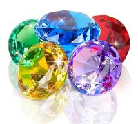 Jouet Pierres Precieuses,6cm Jouet Diamant pour Enfants,Diamant Jouets Trésor,Gemmes de Plongée Colorés,Chasse au Tresor Enfant Gemmes pour Fêtes à Piscine Jeux de Plage Chasses au Trésor (5PCS)