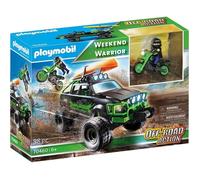 Jouet - Playmobil - 70460 - Off-Road Action - Guerrier avec 4x4 et Moto - Mixte, 6 ans et plus