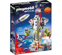 Jouet - PLAYMOBIL 9488 Mars Mission - Fusée avec 3 figurines - 109 accessoires - Effets lumineux et sonores