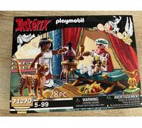 Playmobil 71270 Astérix : César et Cléopâtre - avec Deux Personnages, Un léopard, Une Longue Chaise pour la Reine et des Accessoires - Les Aventures d'Obélix - Histoire & Imaginaire - Dès 5 Ans