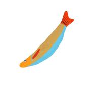 Jouet Poisson Chat pour Chats Peluche Douce Jouet Interactif à Donner des Coups de Pied et à Mâcher avec Herbe à Chat Idéal pour Jouer en Intérieur 1 unité (Gros Poisson Jaune 25x6x4,5cm)
