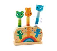 DJECO - Jouet d'éveil en bois Pipop Pidoo - Formes et couleurs - 18 mois et plus