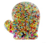 Jouet portable en silicone avec coussinet sensoriel pour la gestion du stress et de l'anxiété, comprend des perles et des anneaux assortis pour la stimulation tactile (gants de Noël)