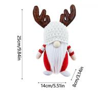 Jouet poupée, poupée sans visage rouge et blanche, Rudolf, petit nain en bois, décoration intérieure, cadeau de Noël