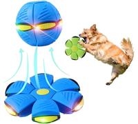 Jouet pour animal domestique - Jouet à saucer - Jouet frisbee - Jouet pour chien ou chat - Bleu - Six lumières