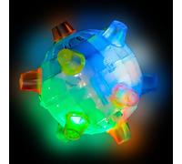 Jouet pour animaux de compagnie avec balle gonflable : balle interactive pour chiens qui rebondit avec LED, jouet d'enrichissement de puzzle créatif pour chiens et chiots, utilisation en intérieur