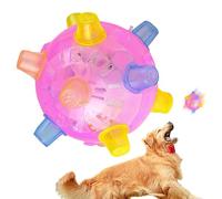Jouet pour animaux de compagnie avec balle sauteuse | Boule d'activation de saut LED avec lumière et musique | Jouet de boule pour animaux de compagnie avec puzzle créatif brillant pour chiots, chiens